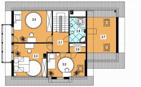 Rzut projektu A-103 szkieletowy - Poddasze