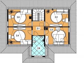 Rzut projektu A-102 z bali - Poddasze