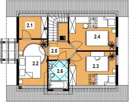 Rzut projektu L-92 szkieletowy - Poddasze