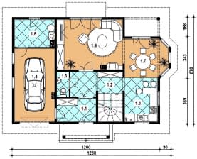 Rzut projektu L-86 szkieletowy - Parter