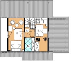Rzut projektu L-83 z bali - Poddasze