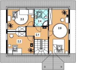 Rzut projektu L-82 z bali - Poddasze