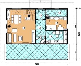 Rzut projektu L-80 szkieletowy - Parter