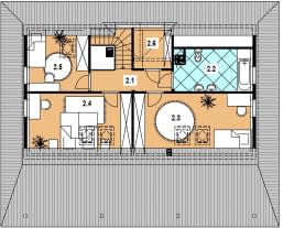 Rzut projektu L-80 szkieletowy - Poddasze