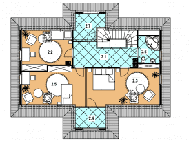 Rzut projektu L-79 z bali - Poddasze