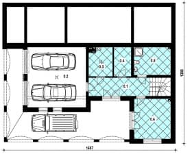 Rzut projektu L-76 szkieletowy - Piwnica