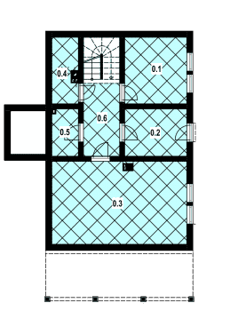Rzut projektu L-75 szkieletowy - Parter