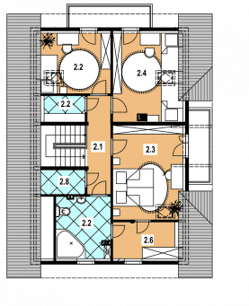 Rzut projektu L-72 z bali - Parter