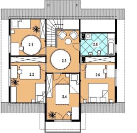 Rzut projektu L-70 szkieletowy - Poddasze
