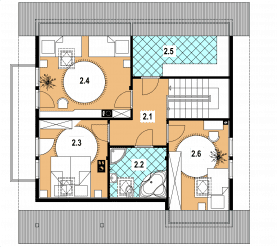 Rzut projektu L-59 szkieletowy - Poddasze