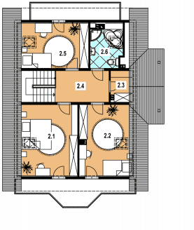 Rzut projektu L-58 z bali - Parter