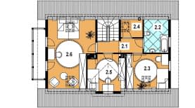 Rzut projektu L-42 szkieletowy - Poddasze