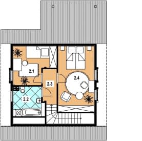 Rzut projektu L-39 z bali - Poddasze