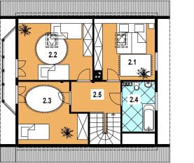 Rzut projektu L-37 szkieletowy - Poddasze