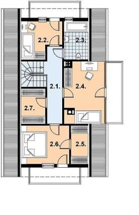 Rzut projektu L-35 murowany - Poddasze