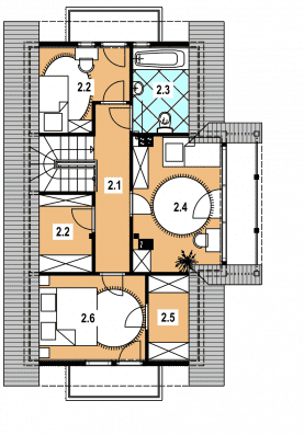 Rzut projektu L-35 z bali - Poddasze