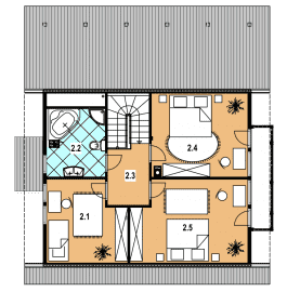 Rzut projektu L-33 szkieletowy - Poddasze