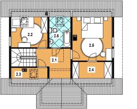 Rzut projektu L-32 z bali - Poddasze