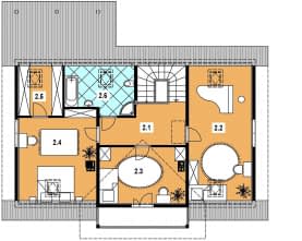 Rzut projektu L-31 z bali - Poddasze