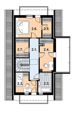 Rzut projektu L-30 murowany - Poddasze