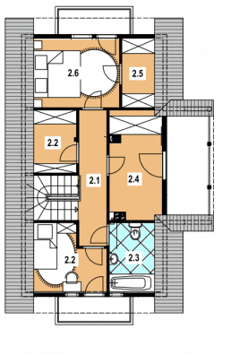 Rzut projektu L-30 z bali - Poddasze