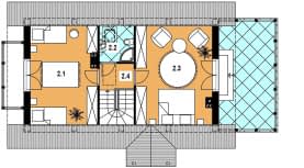 Rzut projektu L-24 murowany - Poddasze
