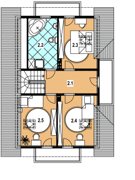 Rzut projektu L-18 z bali - Poddasze