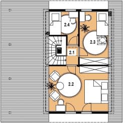 Rzut projektu L-12 szkieletowy - Poddasze