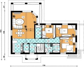 Rzut projektu L-10 murowany - Parter
