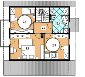 Rzut projektu A-141 szkieletowy - Poddasze