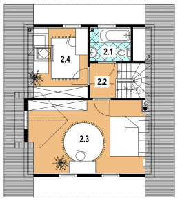 Rzut projektu A-146 szkieletowy - Poddasze