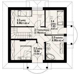 Rzut projektu bobowa - Poddasze