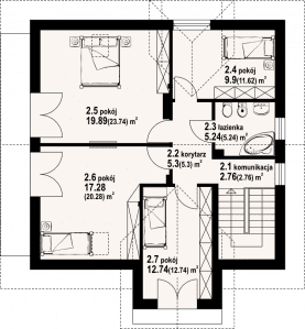 Rzut projektu brzozów 7 - Poddasze