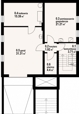 Rzut projektu brzozów 7 - Piwnica