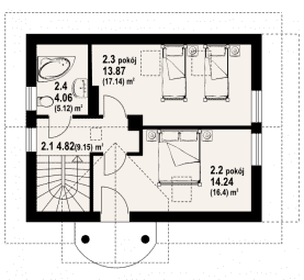 Rzut projektu grybów mały - Poddasze