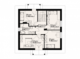 Rzut projektu tarczyn 9 - Poddasze