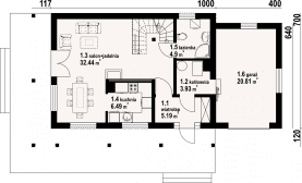 Rzut projektu świdnica dws 7 - Parter
