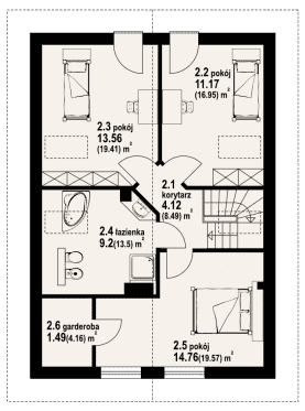 Rzut projektu gładyszów 3 - Poddasze