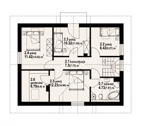 Rzut projektu miechów mały - Poddasze
