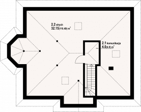 Rzut projektu zadębie średnie 3a - Poddasze