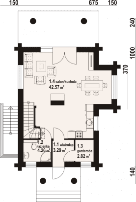 Rzut projektu rytowo dw9 - Parter