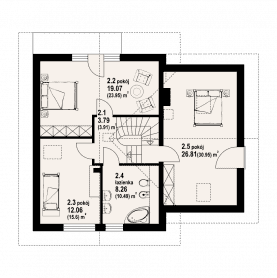 Rzut projektu gładyszów 31k - Poddasze