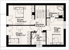 Rzut projektu osiek 31 m - Poddasze