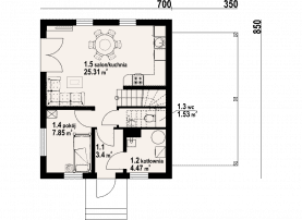 Rzut projektu gładyszowo dws - Parter