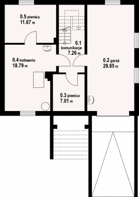 Rzut projektu jaworki 9 - Piwnica
