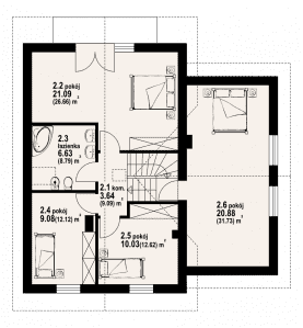 Rzut projektu gładczyn 9 - Poddasze