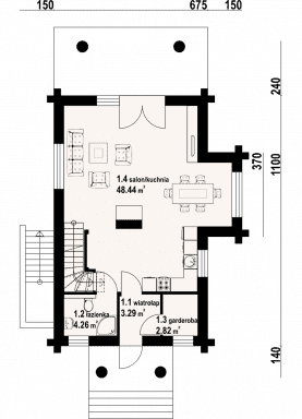 Rzut projektu rytowo dw19 - Parter
