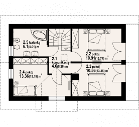 Rzut projektu osiek wąski 19 - Poddasze