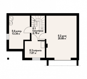 Rzut projektu osiek wąski 19 - Piwnica