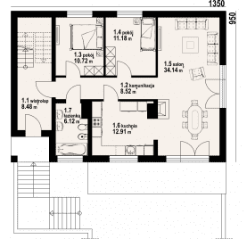 Rzut projektu osina 44 - Parter
